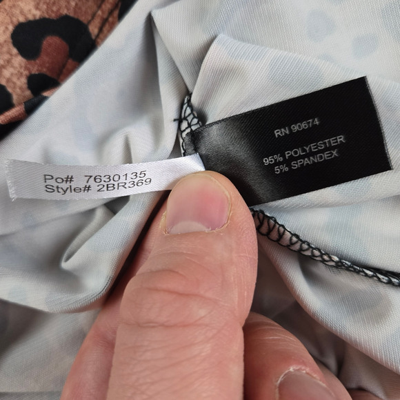 Boston Proper Tan Black Animal Print Leopard Print Turtleneck Top Size Small - Picture 6 of 8